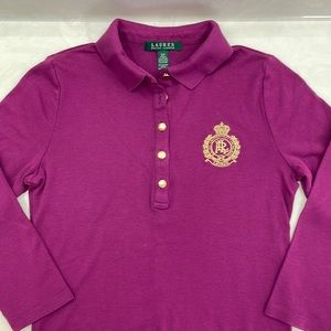 Ralph Lauren Crested Polo Gold Hdwr Magenta SP